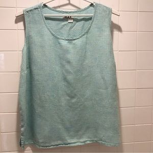 Flax Aqua Linen Tank Top 2G